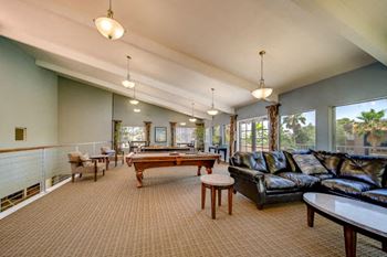 Resident Clubhouse with Billiards at Playa Vista Apartments, PSDM, Las Vegas